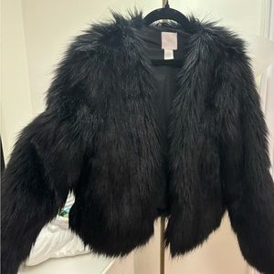 Black faux fur